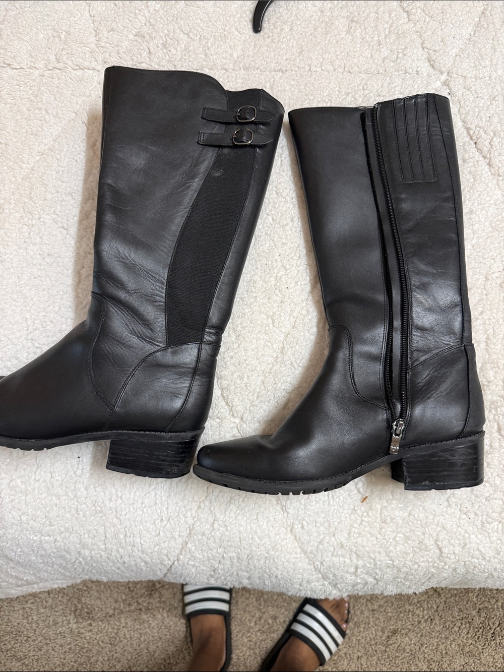 Santana Classic Black Knee-High Leather Riding Boots